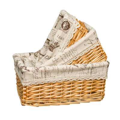 

Tinghao tinghao woven storage basket storage basket yellow willow three-piece large medium small TH1198