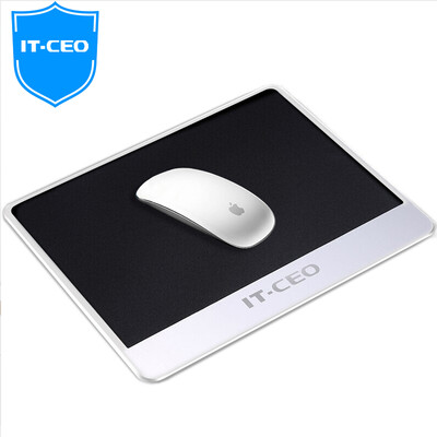 

IT-CEO X430T large carbon resin surface hardened aluminum mouse pad gaming mouse pad thick aluminum metal business office keyboards Desktop mat 30X24cm silver
