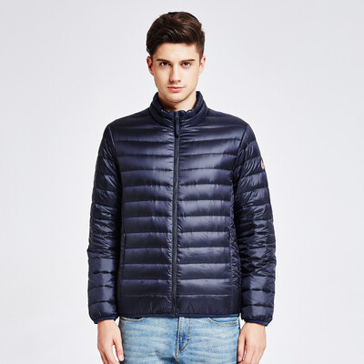 

Snow flying autumn and winter new men's goose casual short section of thin and light couple down jacket X1701027 green indigo blue | 5067 175