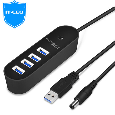 

IT-CEO 4-портовый USB3.0 сплиттер высокоскоростное расширение перетаскивания более четырех интерфейсов конвертер настольный компьютер HUB концентратор 0,9 метра черный W530S