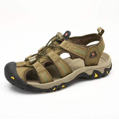 

Camel CAMEL outdoor beach shoes couple spring&summer first layer of leather anti-collision sandals female A93309605 orange 37