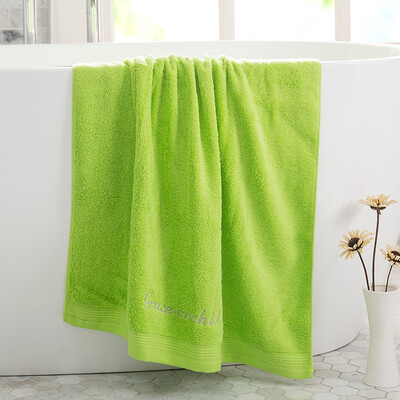 

[Jingdong Supermarket] Grace (Grace) Towel Home Textiles Pure cotton plain embroidery thickening absorbent towel green 485g 140 * 70cm