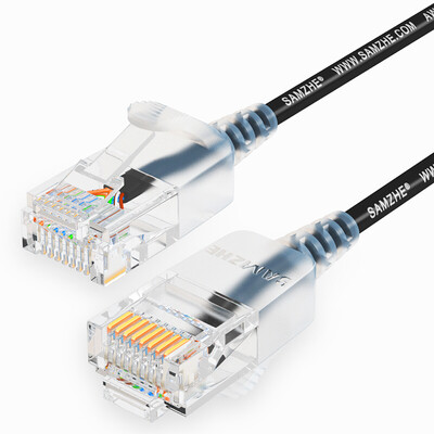 

Shanze SAMZHE super six types of fine diameter CAT6A high purity oxygen-free copper network soft jumper 20 meters black 8-core twisted-pair high-speed super-class 6 RJ45 network cable SZH-6200