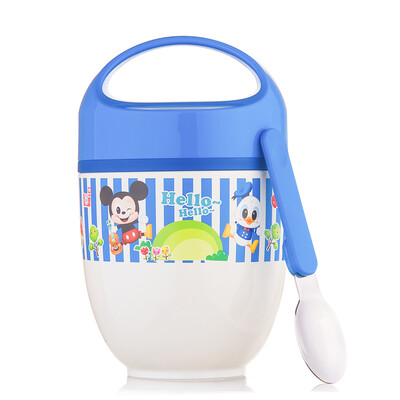 

Jingdong Supermarket] Disney (Disney) stew pot stainless steel double-layer vacuum insulation lunch box porridge bucket Mickey Blue