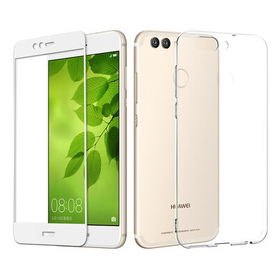 

【Отправить полноэкранную закаленную пленку】 ESCASE Huawei nova2 плюс защитный чехол для мобильного телефона / всеохватывающий прозрачный мягкий цвет раковины