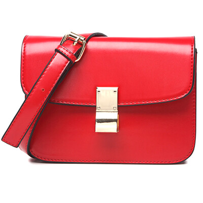 

DEER LOVE tofu package trend fashion shoulder Messenger bag small square bag LE170108 red