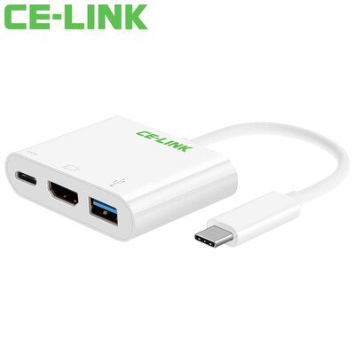 

CE-LINK Тип-C к USB3.0 + HDMI конвертер высокой четкости USB-C адаптер кабель адаптера USB3.1 интерфейс расширения HUB перезаряжаемый A1309