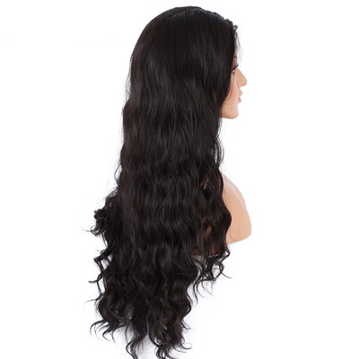 

Long Wavy Glueless Full Lace Human Hair Wigs Natural Color Curly Hair