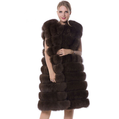 

SARSALLYA 100 real fox fur coat Russian natural fox fur vest women winter long fox fur vest fashion detached fur vest