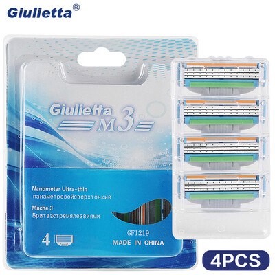 

Giulietta official sell 4 PCS/Pack Men 's Face Shaving Razor Blades Beard Shaver Blade Men High Quality Sharp Razors Blade For M