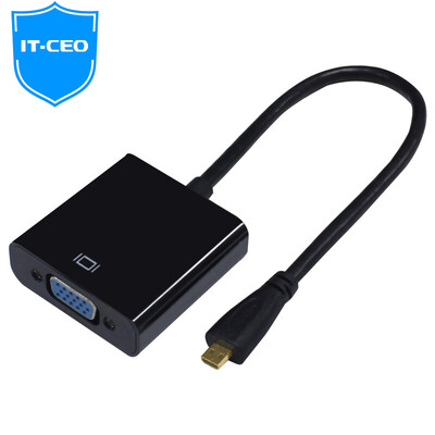 

IT-директор V08MHV Micro HDMI телефон адаптер кабель VGA / HD Micro Projector планшетный интерфейс преобразователя черный