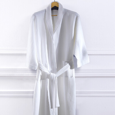 

Jingdong supermarket] Lan Syria (LENCIER) bathrobes home five-star hotel couple spring and summer bathrobes pure cotton soft absorbent men and women universal blue edge