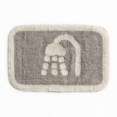 

QUATREFOIL cotton absorbent floor mat bathroom mat door mat 4060cm light coffee