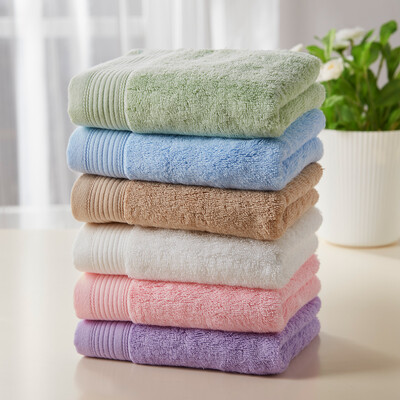 

Jiuzhou deer towel home towel 6 loaded combed long-staple cotton wipes cotton absorbent double towel thickening white camel blue green purple powder 34 76cm