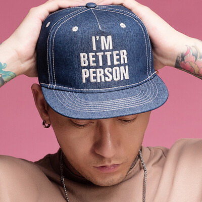 

【Jingdong Supermarket】 Han shop (hanshop) baseball hat male and female cowboy cap snack leisure Korean version of the sunset hat hip hop letters flat eaves hat HSM36 denim blue uniform