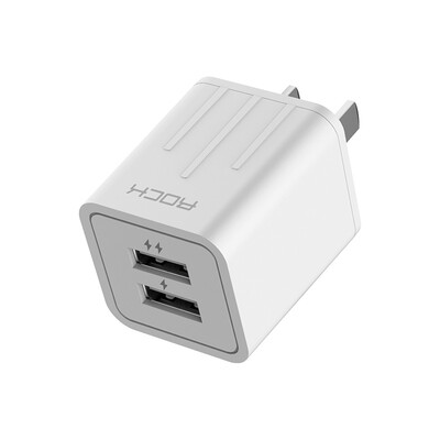 

Locke ROCK Apple Charger Dual port mobile phone head for iPhoneX 107 6plus 5s Samsung millet Huawei Meizu flat 21A T2 white