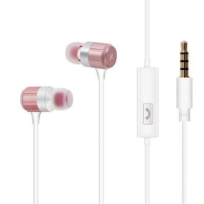 

Newman Newmine NM-JK12 Metallic Universal In-Ear Headphones Music Games Call Sports Running Wire Earphones Earplugs Compatible Mobile Phones Tablet Other Rose Gold