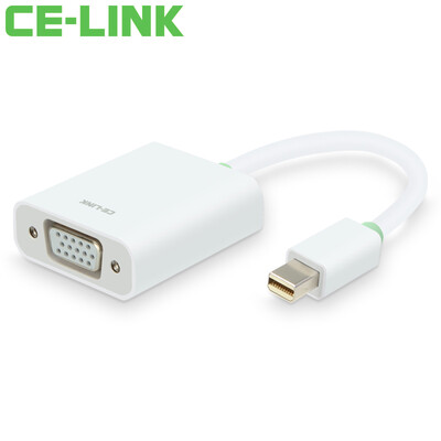 

CE-LINK 2705 Mini DP to VGA Converter Mini DisplayPort to VGA Adapter Apple MacBook Lightning Interface to TV Projector Black