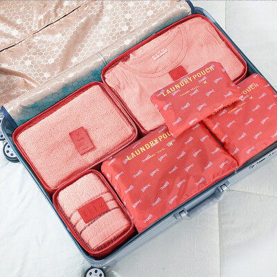 

Korean travel portable receiving cloth rod box large six piece custom waterproof clothing bag bag finishing luggage case 6