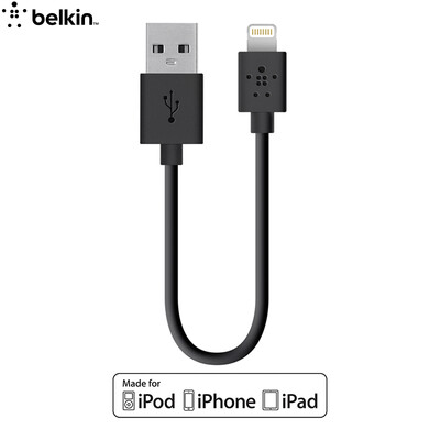 

Belkin Apple MFI Certified Data Cable / Charging Line Lightning Interface Black 15cm For iPhone 7/7 Plus / 6s / 6s Plus / SE