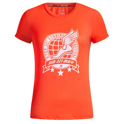 

XTEP) women's sports short-sleeved light breathable fashion comfortable fitness sports women's short T-shirt 883228019325 pink