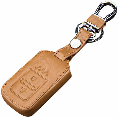 

Huashi Honda key bag smart two-button brown Binzhi XRV leather key set special car key ring accessories
