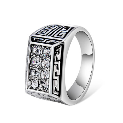 

Yoursfs Vintage Cubic Zirconia Rings Men Filled CZ Created Retro Rock Steam Punk Exquisite Costume Charm Jewelry For Man