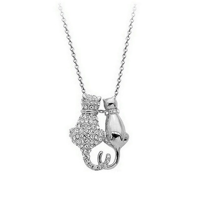 

Yoursfs® 18K Rose Gold Plated Love Cat Necklace Use Austrian Crystal Fashion Gemstone Necklace