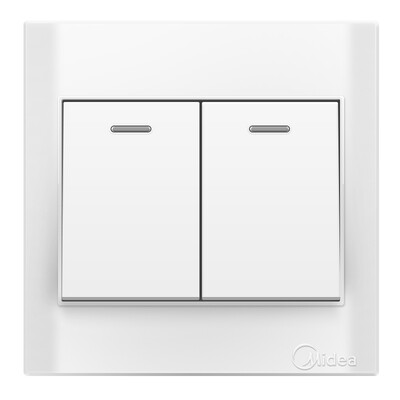 

Midea Midea switch panel 86 type two open single control with fluorescent E03 elegant white