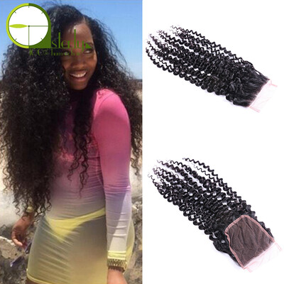 

Unprocessed 100 Human Hair Brazilian Curly Virgin Hair With Closure Mink Brazilian Virgin Hair Curly Middle Free Part Closure