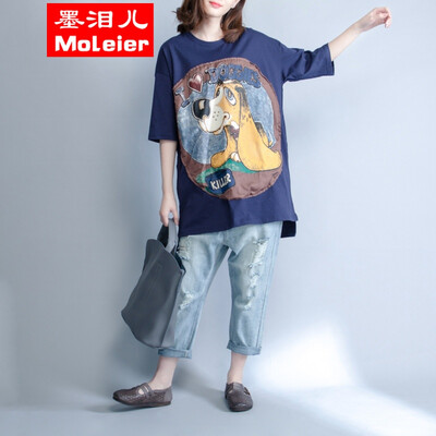 

Fat MM large-size literature and art women's wear T-shirt