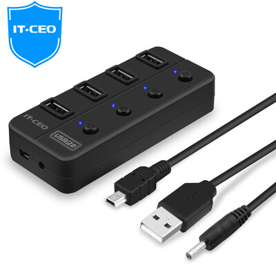 

IT-CEO USB20 splitter high-speed expansion of a drag more than seven interface converter notebook desktop computer 7 HUB hub 06 meters black V4UH3
