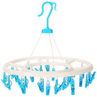 

JJ-LS006 Multi-function round windproof drying racks towels underwear socks drying racks 24 clips
