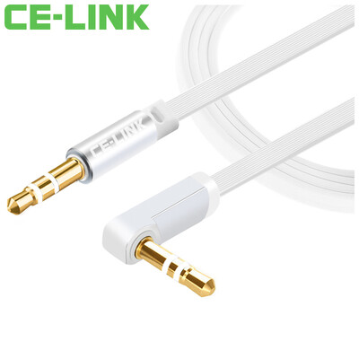 

CE-LINK 2551 AUX аудио кабель автомобильный локоть плоский провод 1,5 м 3,5 мм стерео аудио линии мужской для общественного автомобиля телефон плоский кабель гарнитура серебристый белый линия