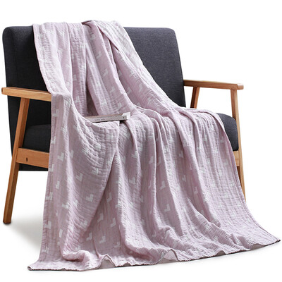 

Sanli cotton AB version symbol gauze towel was 40s combed yarn home lunch break four seasons universal blankets single 150 × 200cm light blue