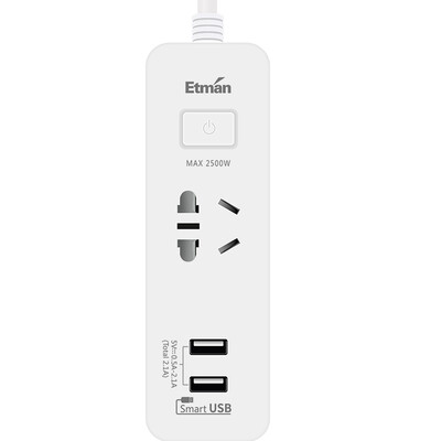 

Британский Терман (Etman) в виде белого Dual USB переключателя 1,8 м Полного контроля силового преобразователь мини многофункциональных карты гнезда перетащить полосу творческой