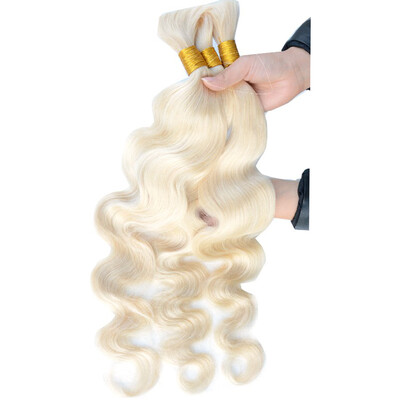 

Iueenly Human Braiding Hair Bulk Body Wave European Human Hair Bulk Blond Bulk 100% Human Hair