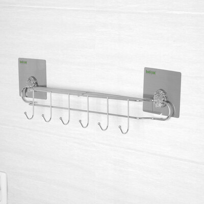 

Le stickers bathroom bathroom racks from perforated towel racks stainless steel towel racks toilet hooks wall-mounted strong seamless hotel toilets bathroom multifunctional storage rack