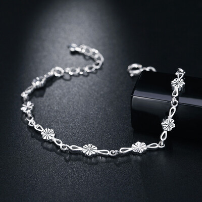 

Инь Человек S925 серебряный браслет женский ювелирные Корейский моды простые цветы подарок на день рождения