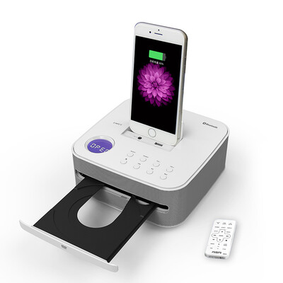 

RSR DD515 Динамик Apple может быть вставлен в мини-комбинацию дисков U / CD / DVD для настольных компьютеров Bluetooth-будильник раннее образование аудио iphone7 / 6plus / 5s динамик белый