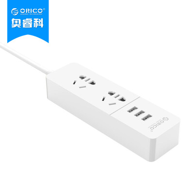 

ORICO MNP-2A3U USB-разъемы / клеммные колодки 2 порта для путешествий / штыри / штыри Защита от молнии 1 м Линия белая
