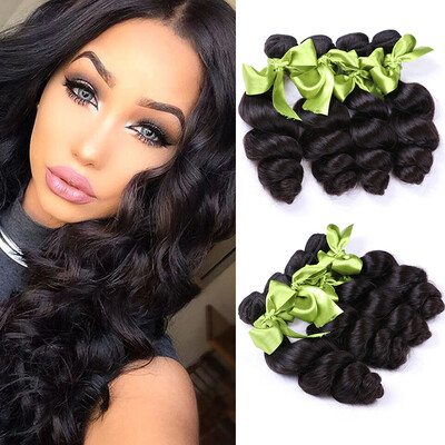 

Peruvian Virgin Hair Loose Wave 4 Bundles 7A Grade Peruvian Loose Wave Unprocessed Wet And Wavy Peruvian Loose Curly Virgin Hair