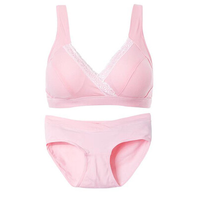 

Aibo Pregnant Women 's Underwear Set Breast Brass No Steel Lingerie Underwear Pink