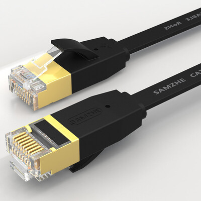 

Shanze (SAMZHE) 6005PHS шесть плоских кабелей гигабитного гальваническим бескислородной высокоскоростной компьютерной сети на основе металлической меди тонкая черная линия CAT6 0,5 м