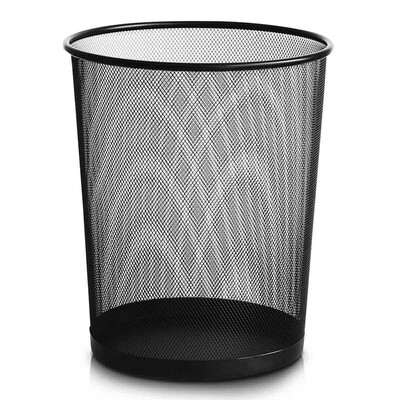 

Deli 9189 solid iron net office home round basket trash cans φ295mm large black