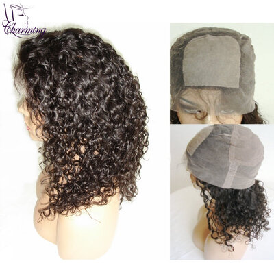 

Charming Hair Loose Curly Peruvian Full Lace wig For Black Women Silk Top Full Lace Human Hair Wig With Baby Hair
