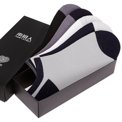 

【Jingdong Supermarket】 Antarctic (Nanjiren) Men's Boat Socks Casual Spring and Summer Four Seasons Breathable Shorts Socks 5 Double Gift Boxes Strips