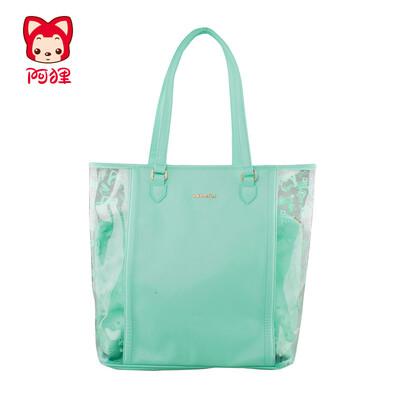 

Али путешествия плечо сумка большой емкости мешок прозрачной леди сладкий розовый желе мешок