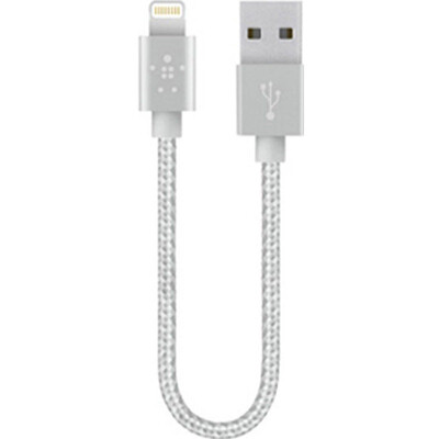 

Belkin Apple MFI сертифицированная нейлоновая плетеная линия для передачи данных Lightning Lightning Interface для iPhone7 Plus / 6s Plus Silver 15 см