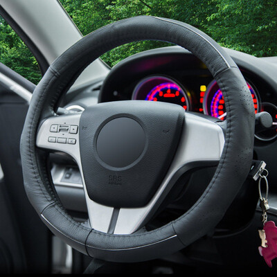 

YooCar car steering wheel cover leather car sets of four seasons general Kia K5 Ford wing tiger modern black moving medium black 8003